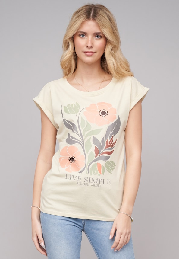 Ladies 77 Live Simple Sand Tee-0