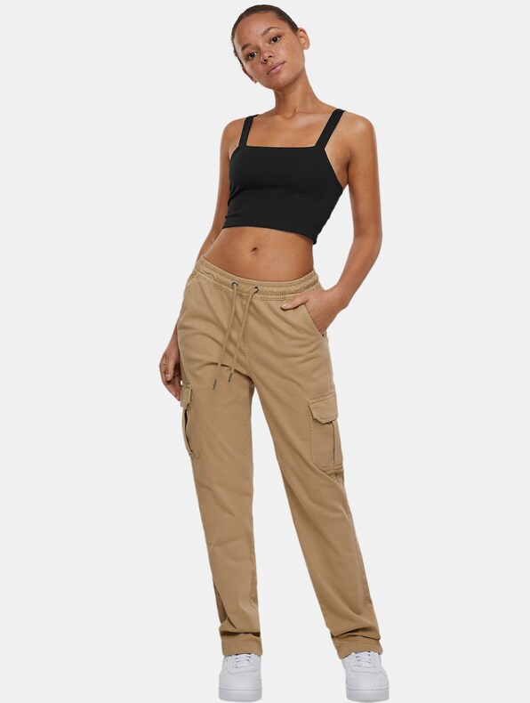 Urban Classics Ladies High Waist Twill Cargohosen-3