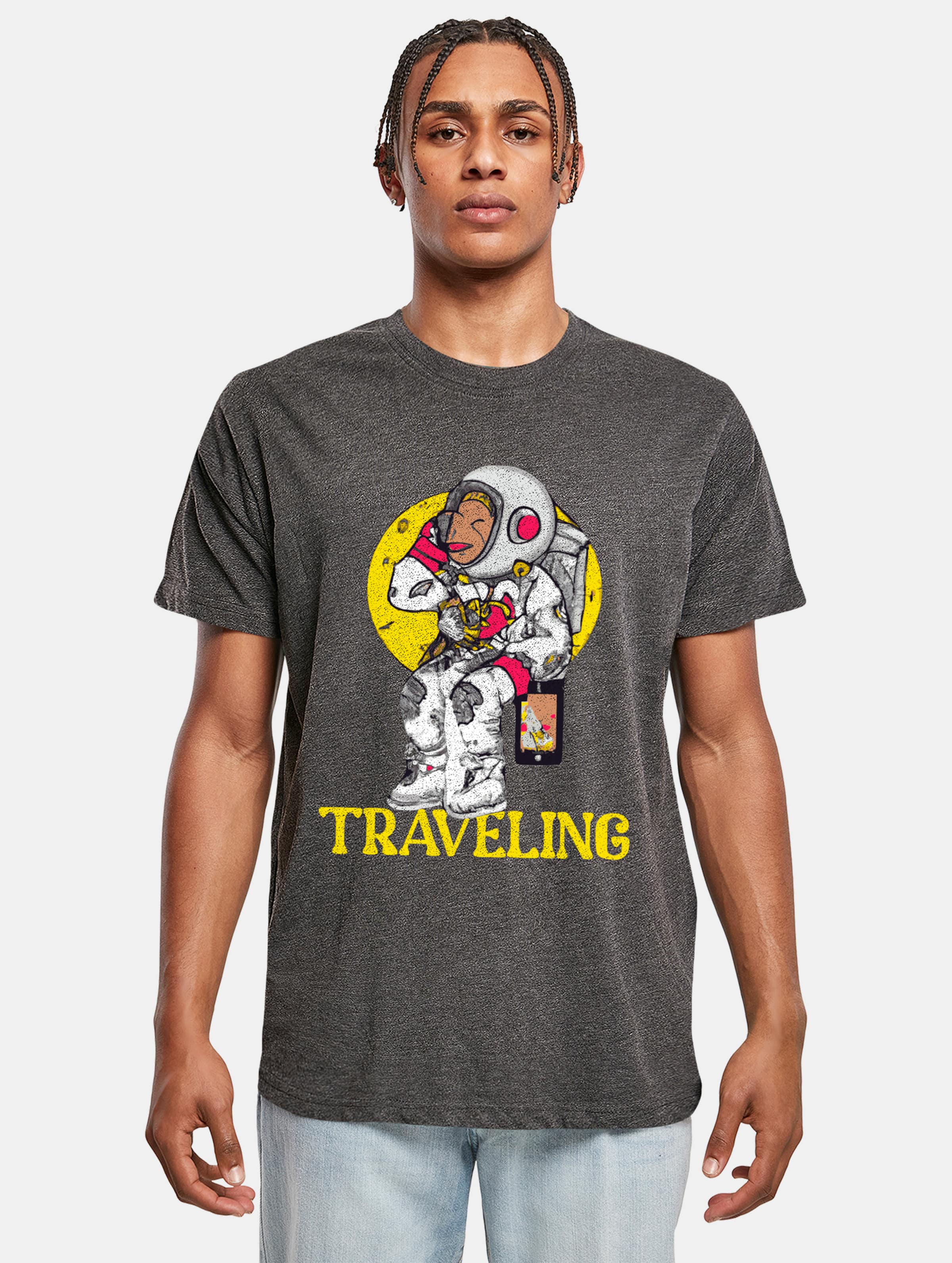 Mister Tee Heren Tshirt -S- Traveling Grijs