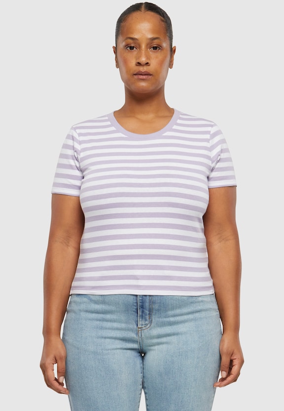 Ladies Short Striped Tee-9