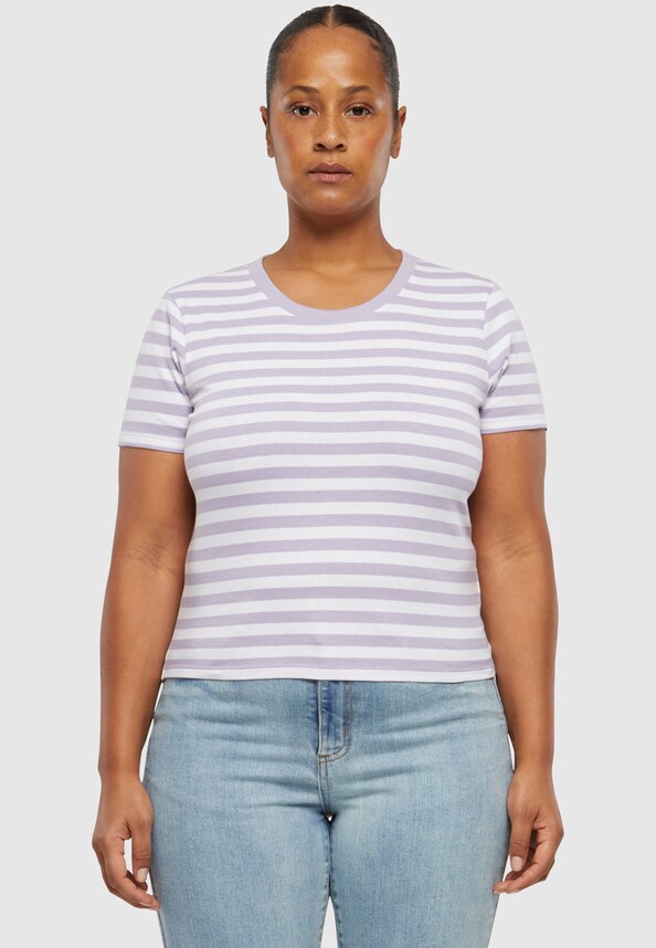 Ladies Short Striped Tee-9