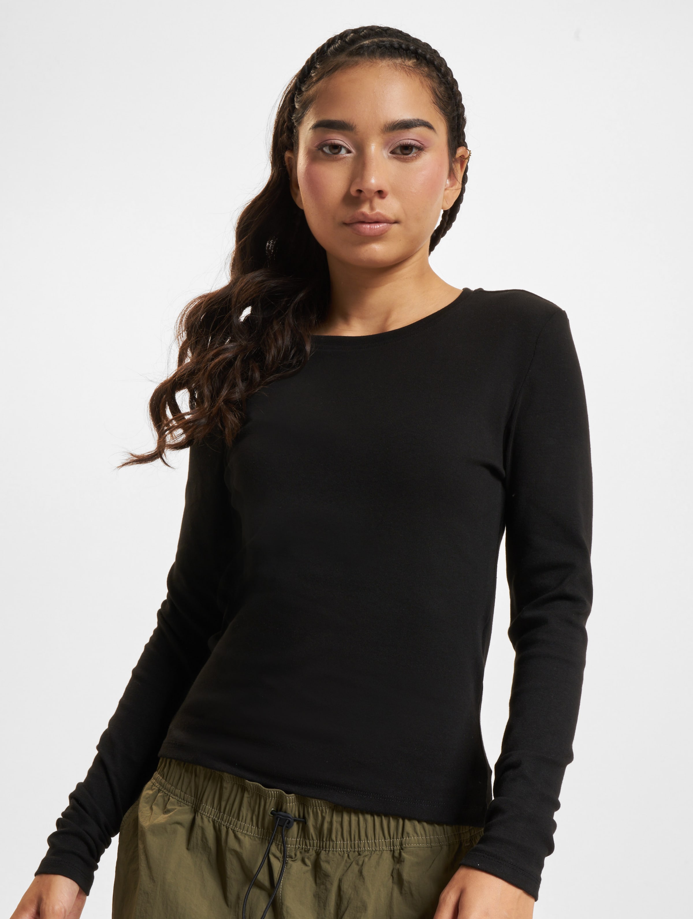 Only Riley O-Neck Longsleeve op kleur zwart, Maat XS