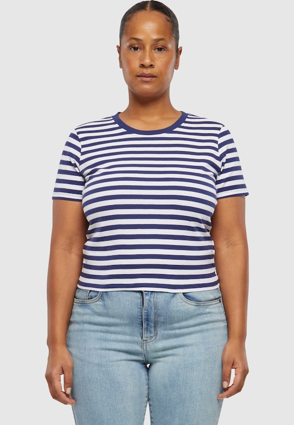 Ladies Short Striped Tee-9