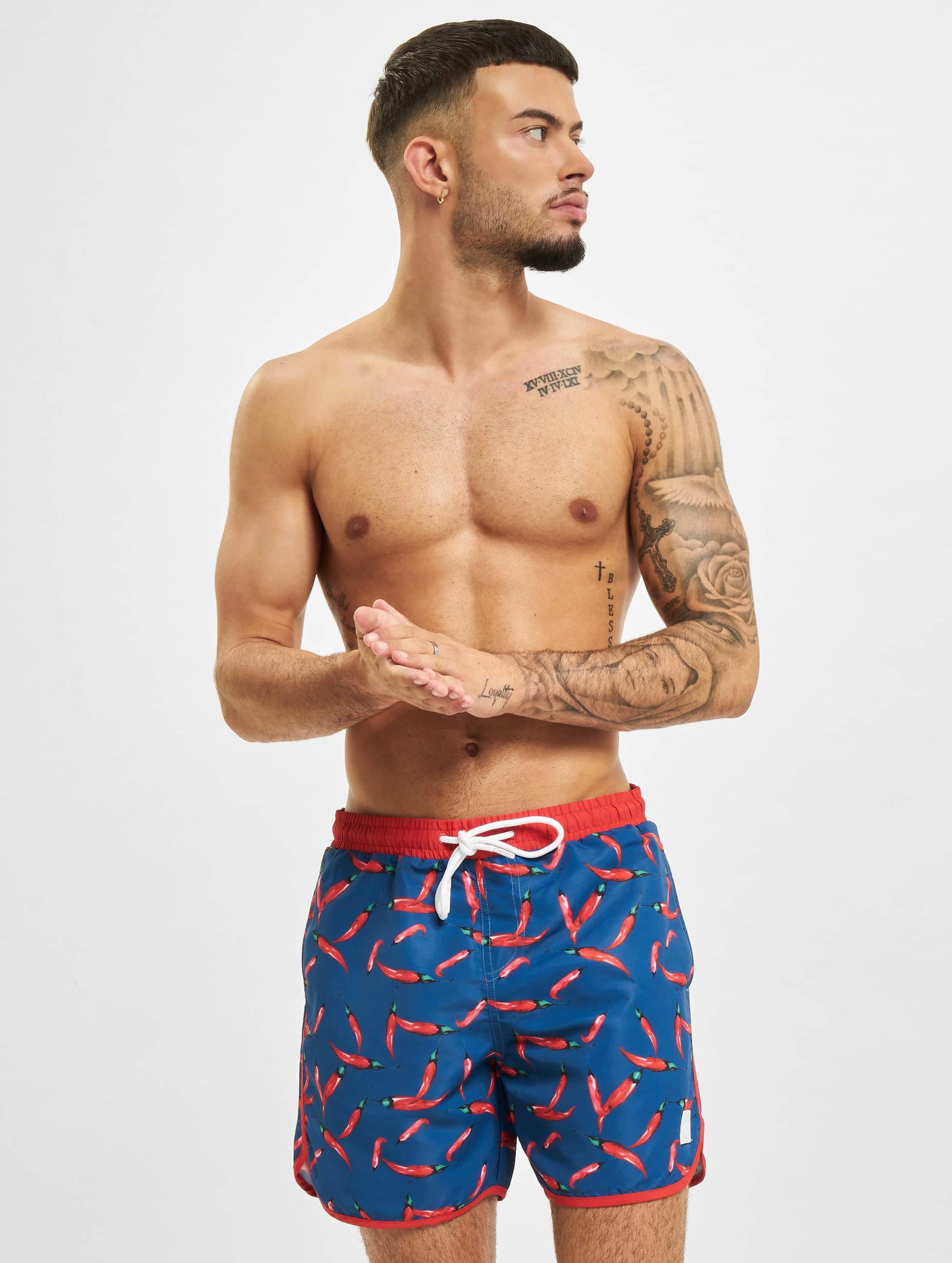 Urban Classics Pattern Retro Swim Trunks Pepperoni All DEFSHOP 94363