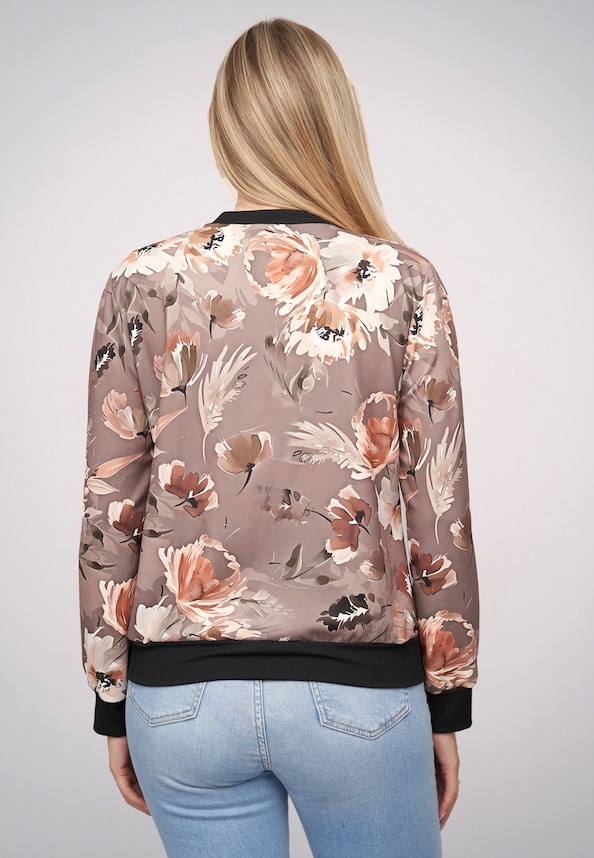 Blouson Bomber-Jacket with flower print-1