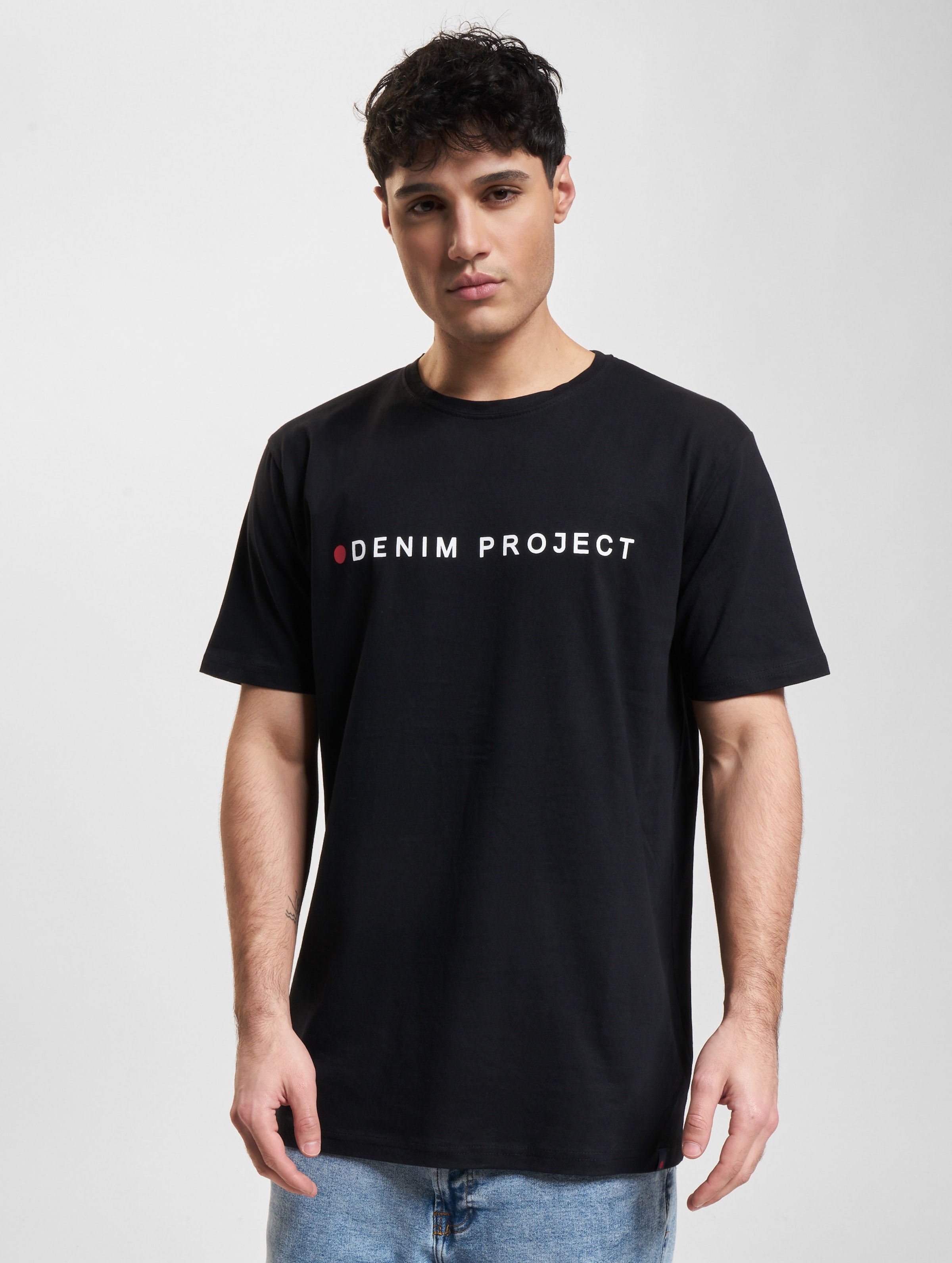 Denim Project Logo T-Shirt Mannen op kleur zwart, Maat XL