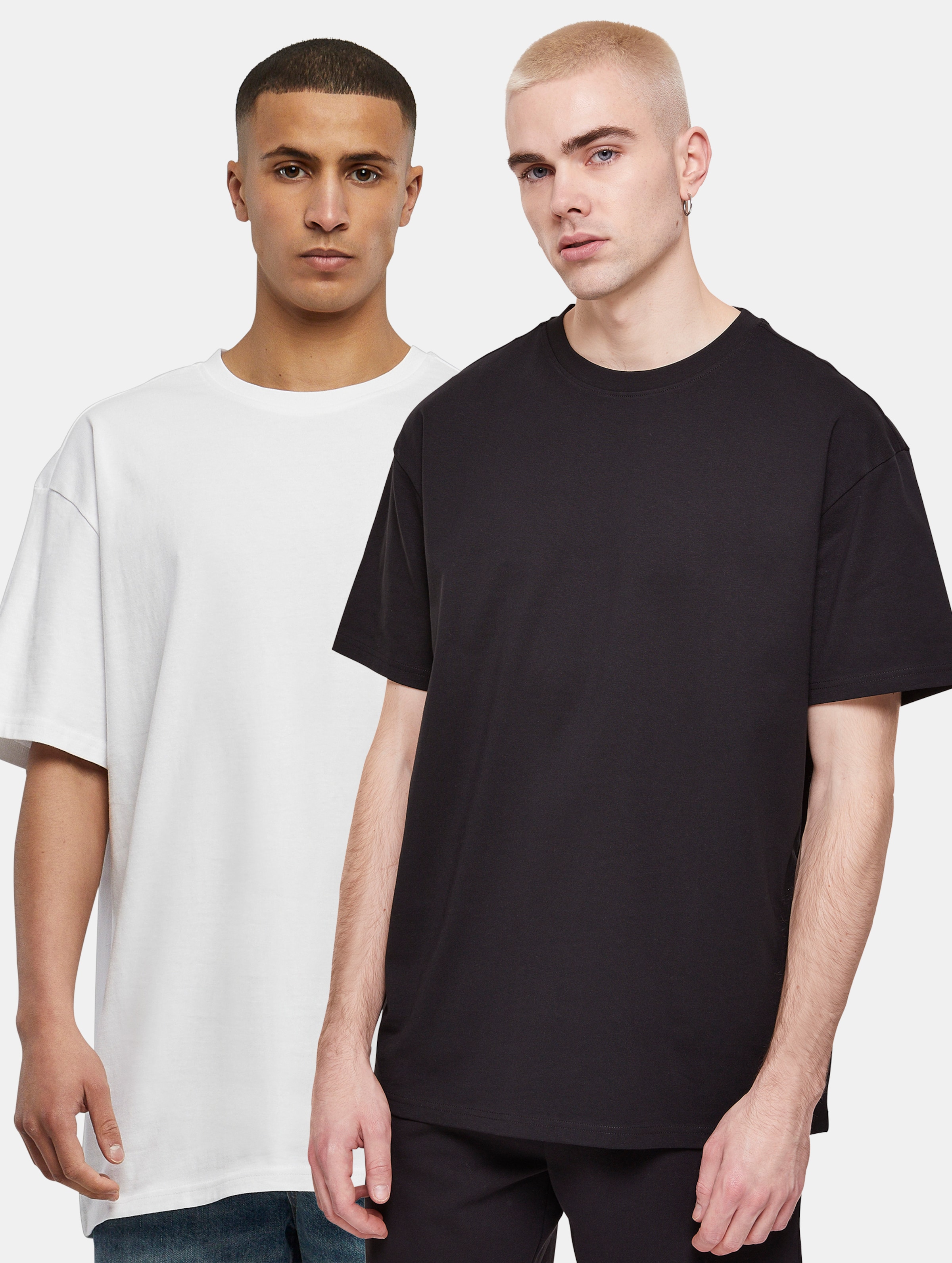 Urban Classics - Heavy Oversized 2-pack Heren T-shirt - XL - Zwart/Wit