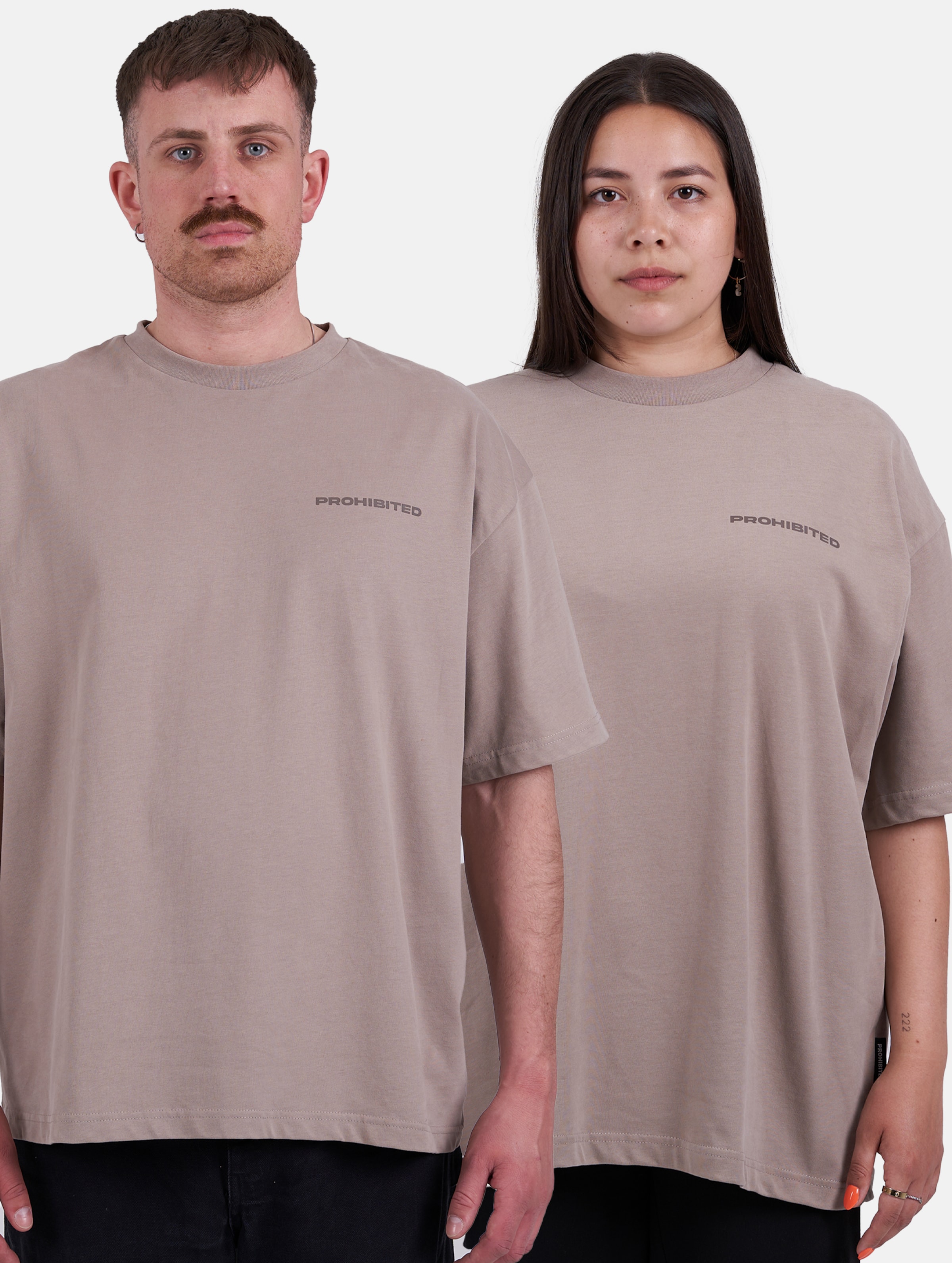 Prohibited T-Shirts Frauen,Männer,Unisex op kleur bruin, Maat M
