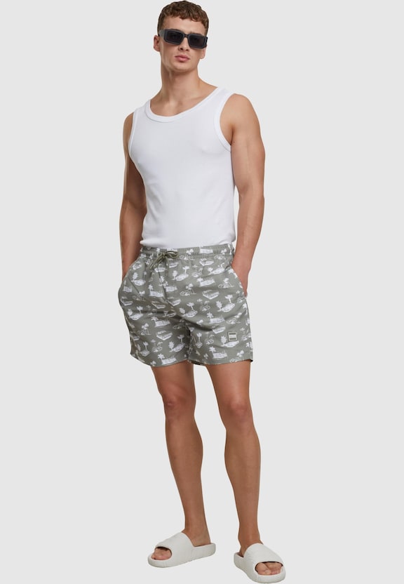Pattern Swim Shorts-2