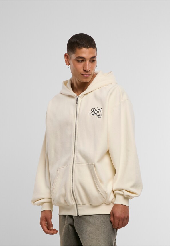 Cursive Varsity Oversized Zip Hoodie-0
