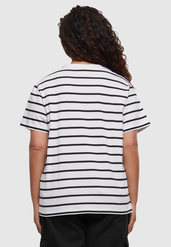 Ladies Striped Boxy Tee-13