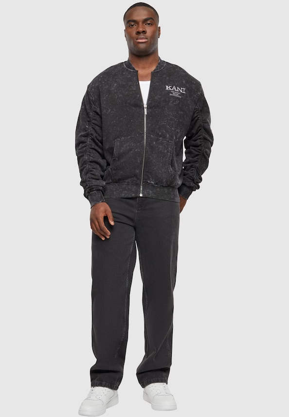 KM241-036-1 Karl Kani Chest Retro Washed Sweat Bomber Jacket-2