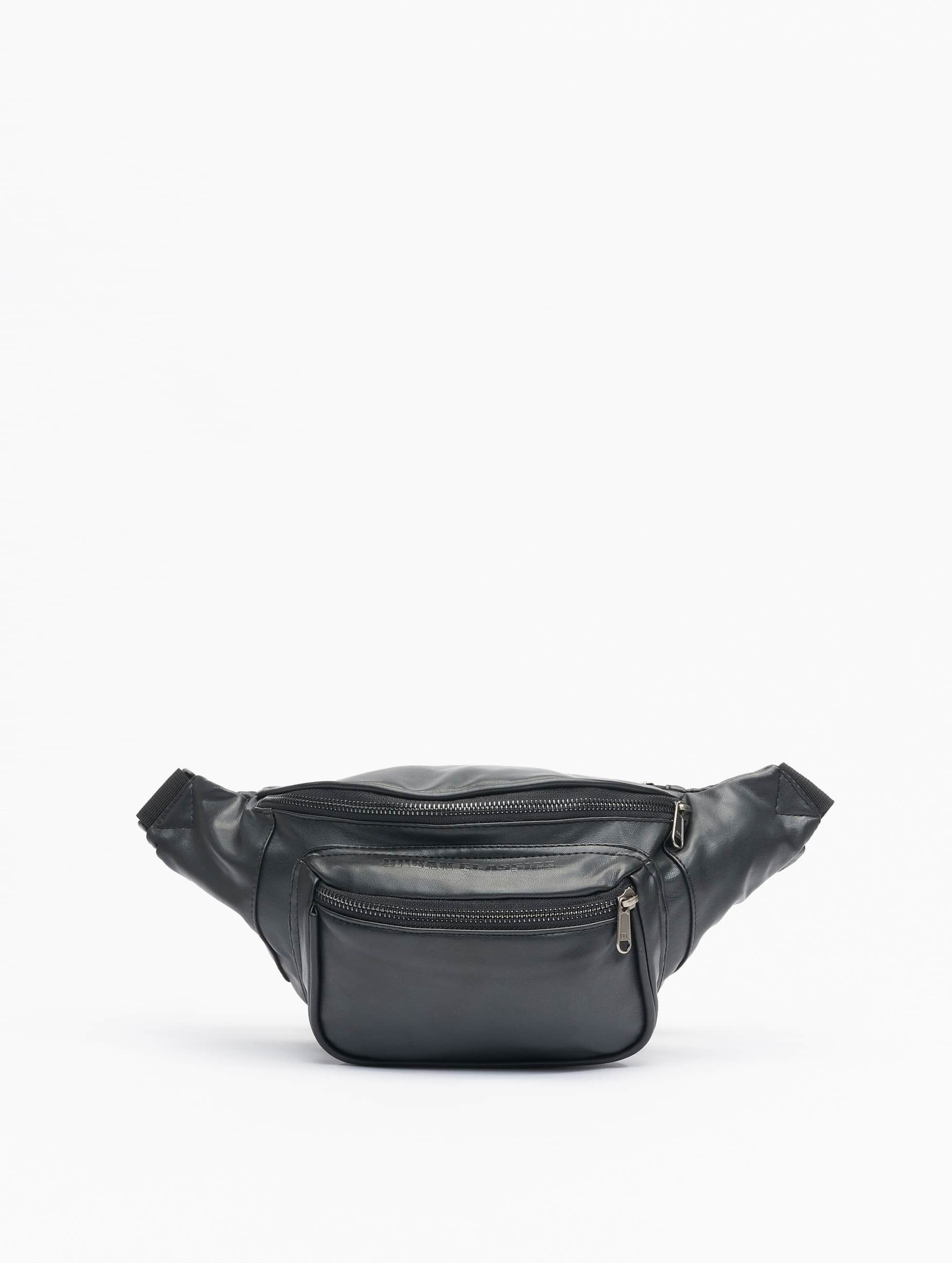 Urban Classics Synthetic Leather Double Zip Shoulder Bag Vrouwen op kleur zwart, Maat ONE_SIZE