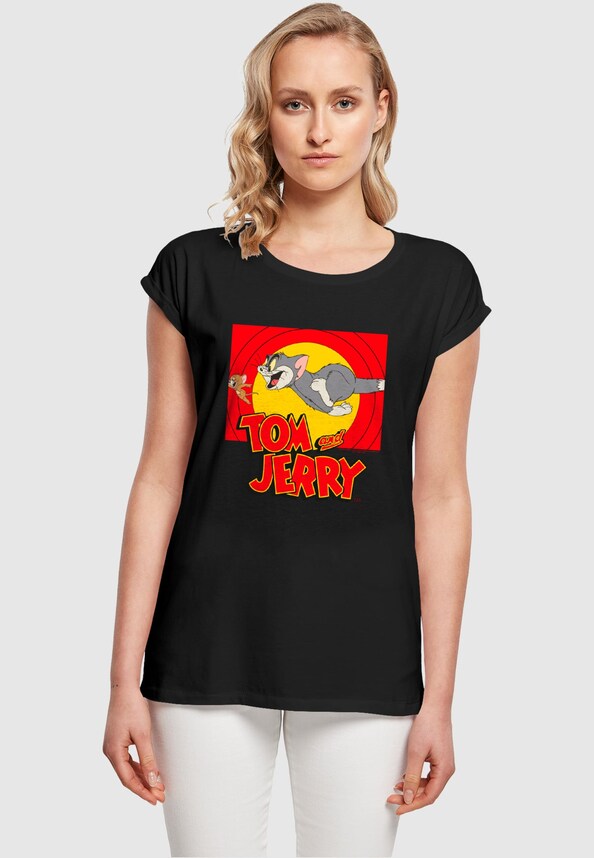 Ladies Tom and Jerry - Chase Scene T-Shirt-0