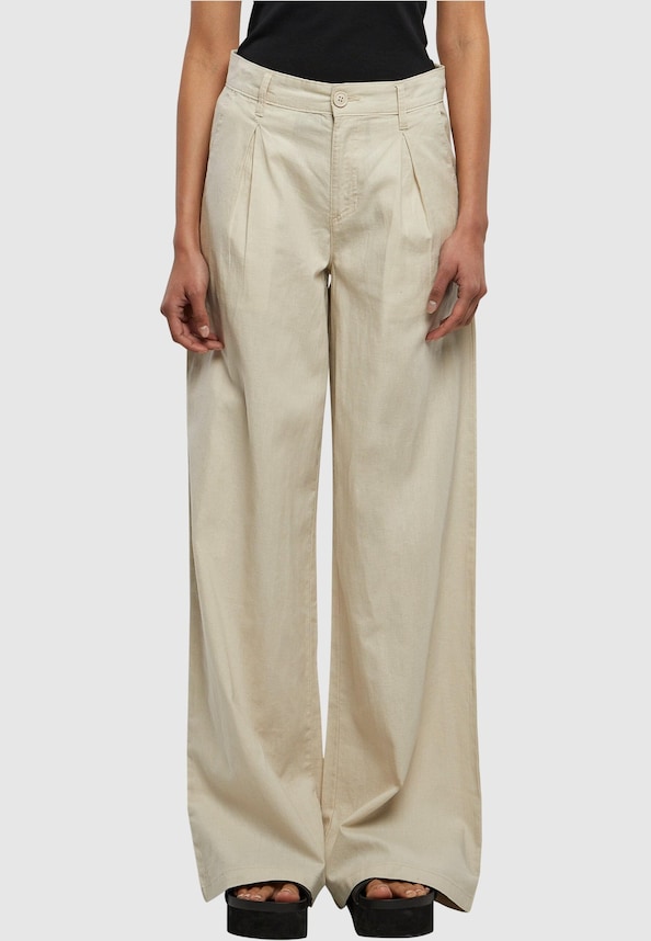 Ladies High Linen Mixed Wide Leg-2