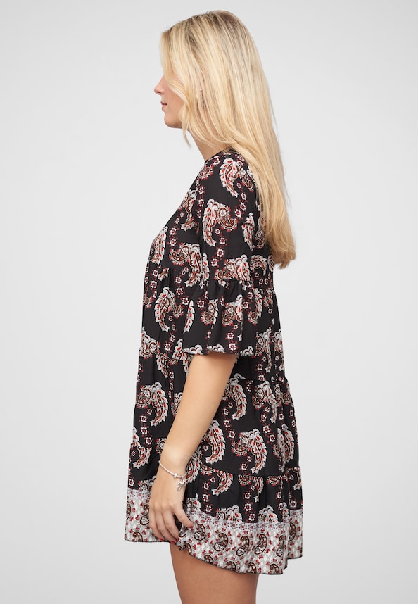 Paisley Kleid mit V-Neck und All Over Print-2