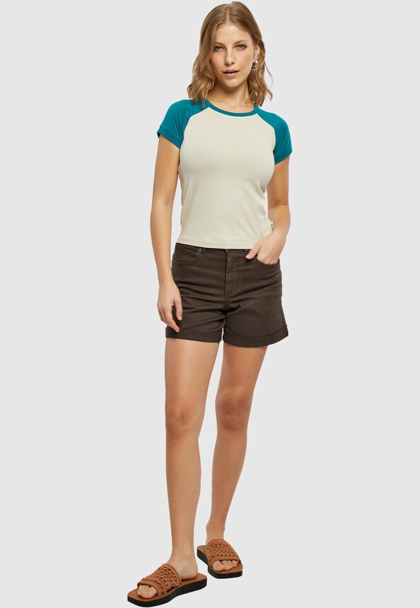 Ladies Organic Stretch Short Retro Baseball-3