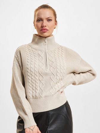 Doritta Longsleeve Cable Zip High Neck