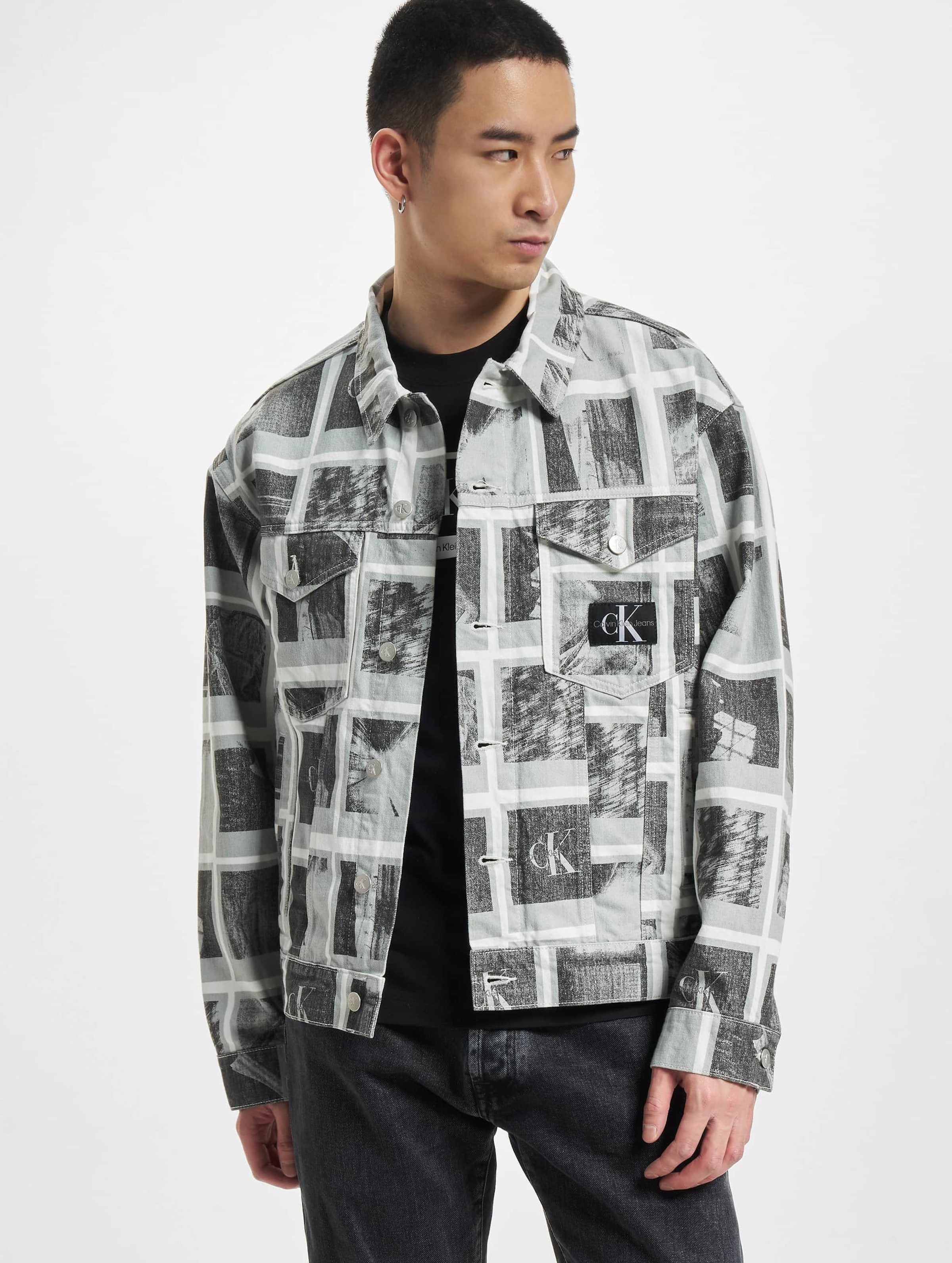 Calvin klein printed denim jacket online