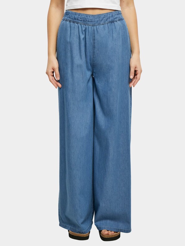 Ladies Light Denim Wide Leg Loose Fit-2