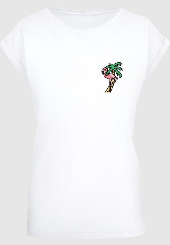 Ladies Flamingo Extended Shoulder Tee-2