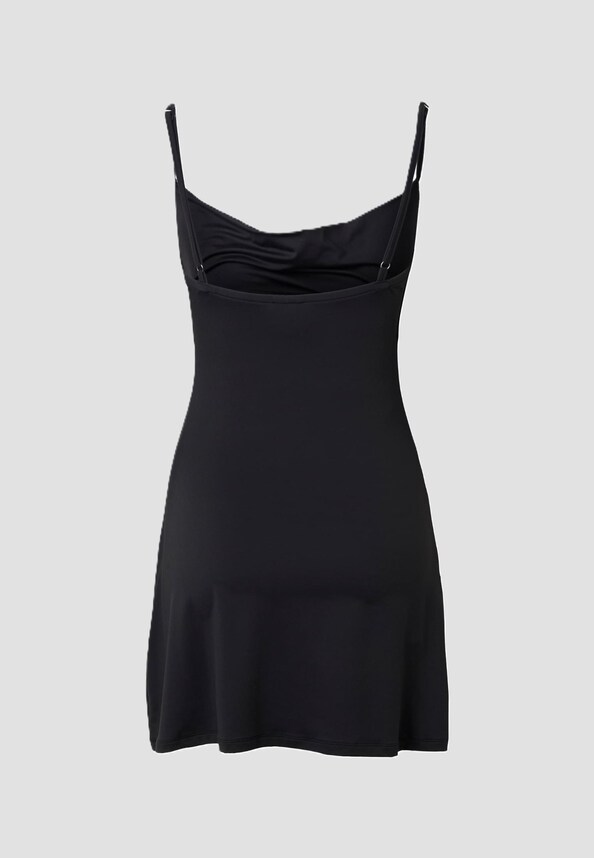 Ladies Mini Waterfall Neckline Dress-3