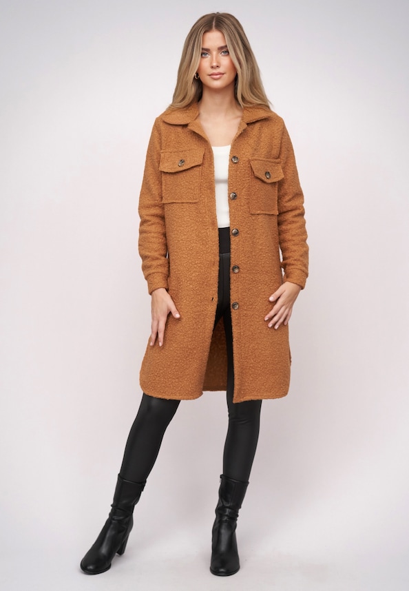 Teddy Coat with buttons and chest pockets-4