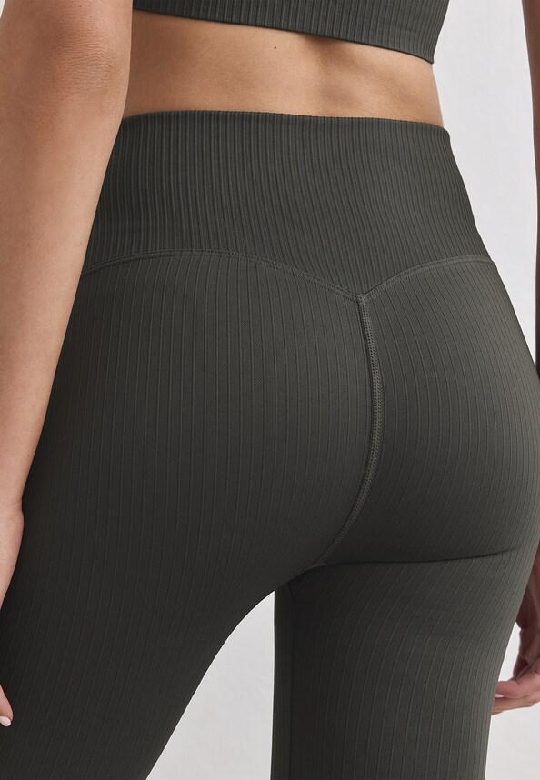 Ribbed Seamless Flare Tights-4