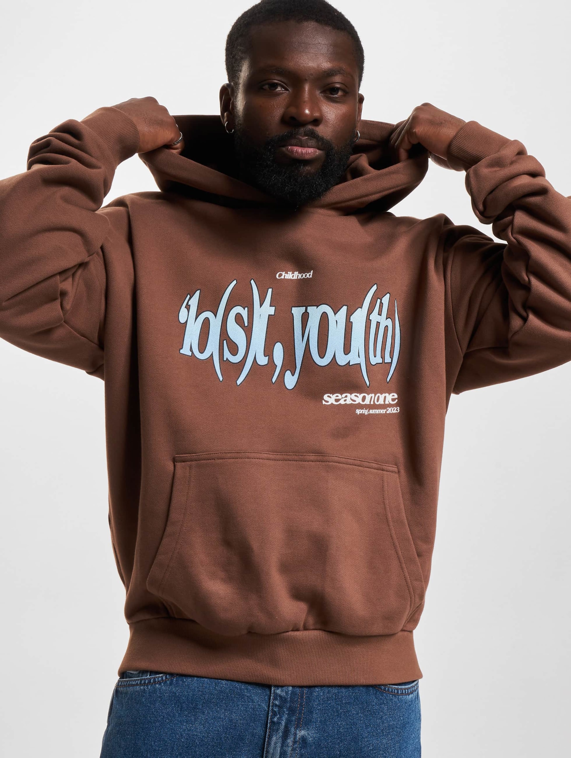 Lost Youth LY HOODY - ICON V.7 Mannen op kleur bruin, Maat M