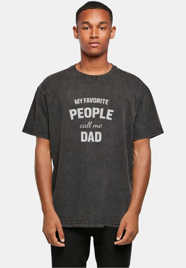 Fathers Day - My Favorite People Call Me Dad Acid Washed Heavy Oversized Tee-0