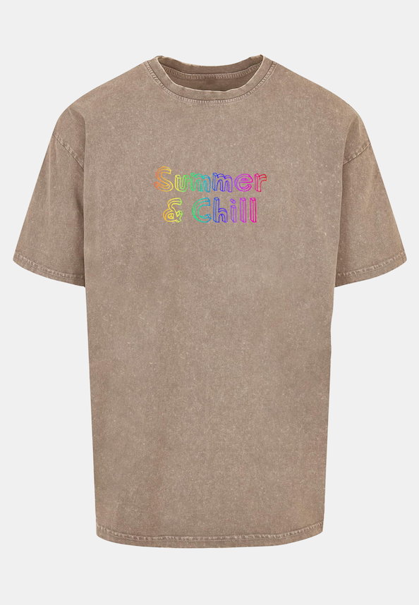Summer And Chill Rainbow Acid Washed Heavy Oversized-2