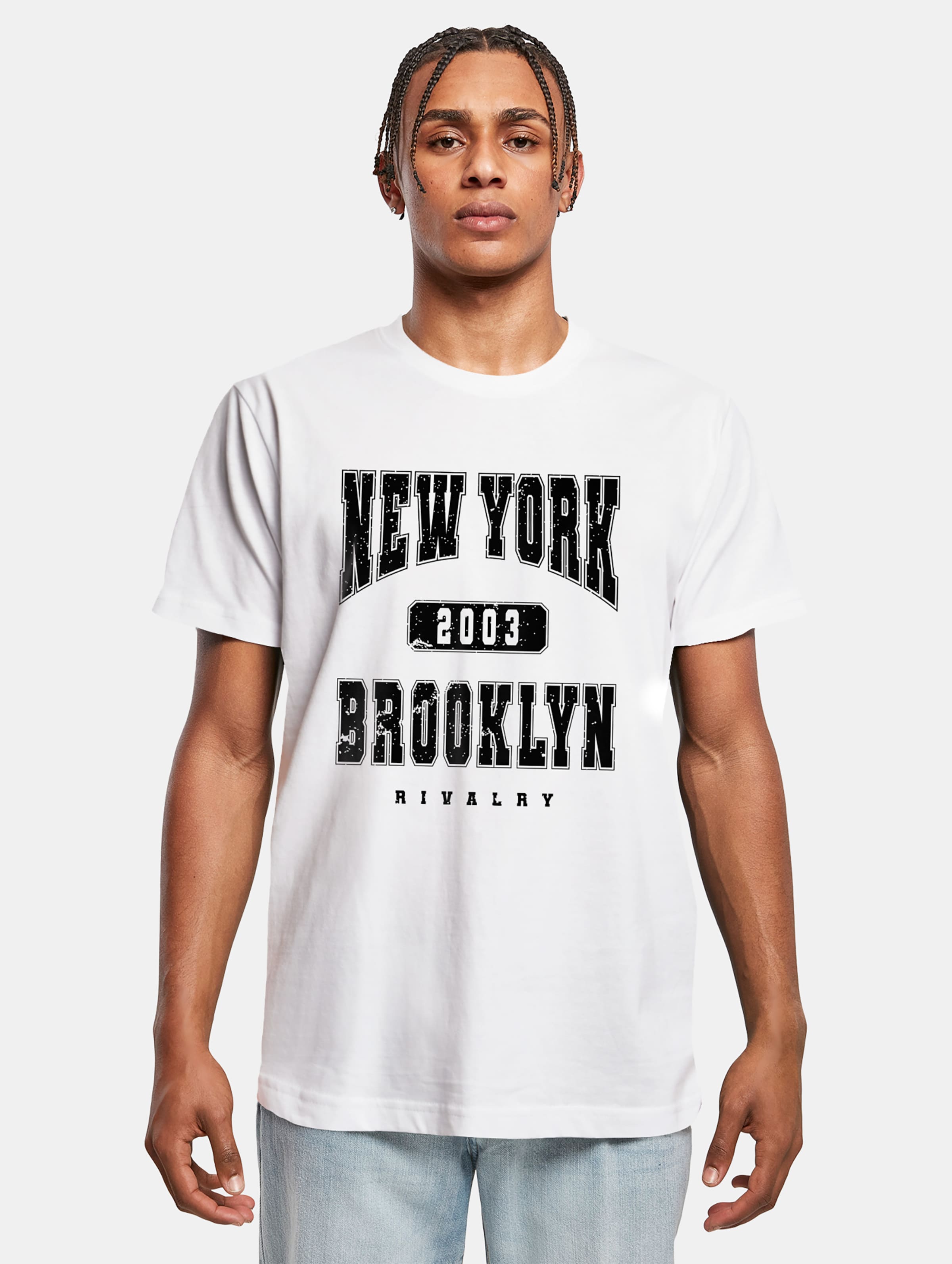 Mister Tee - Brooklyn College Style Heren T-shirt - L - Wit