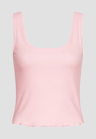 Brave Soul Damen Ribbed Frill Top