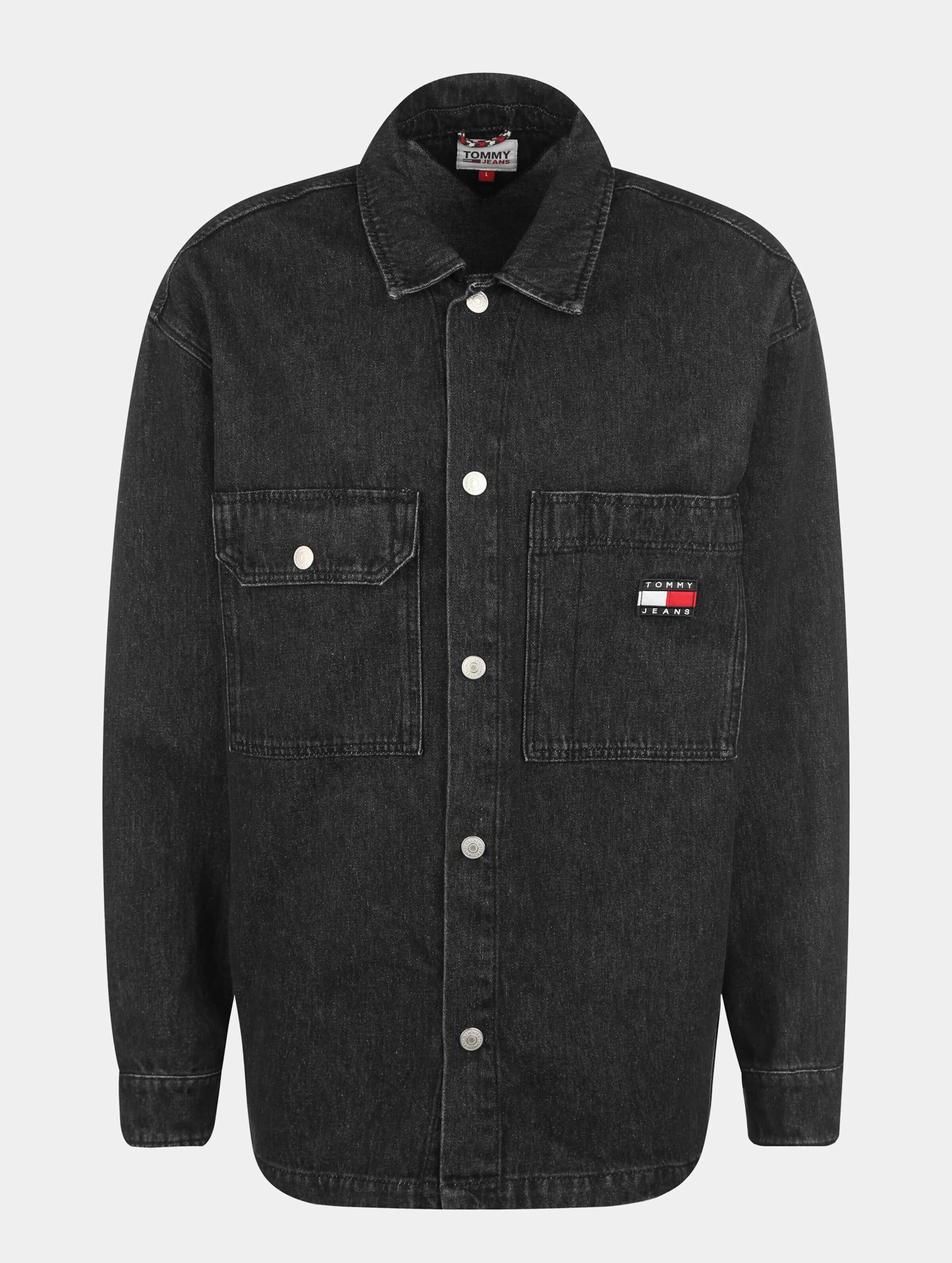 Tommy Jeans Worker Langarmhemd Mannen op kleur zwart, Maat XL