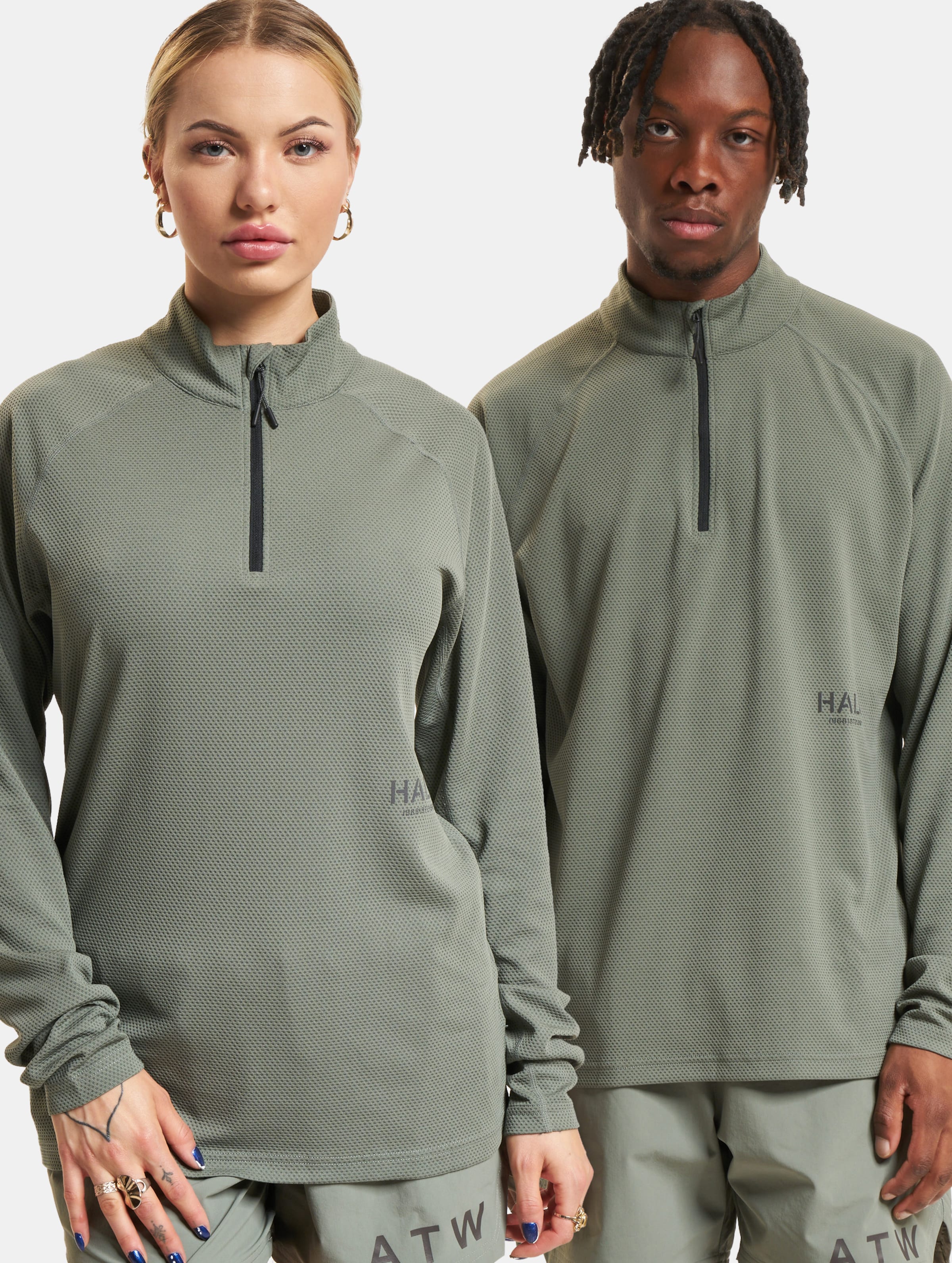 HALO Sorona Half Zip Pullover Frauen,Männer,Unisex op kleur groen, Maat S