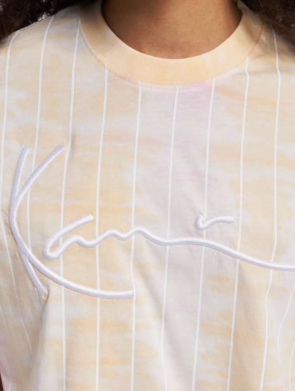 KW222-030-1 KK Signature Tie Dye Pinstripe Crop Tee-3