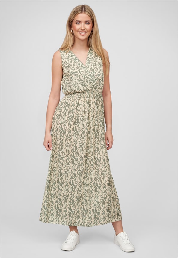 Cloud5ive Damen Maxi Kleid in Wickeloptik mit All Over Print-5
