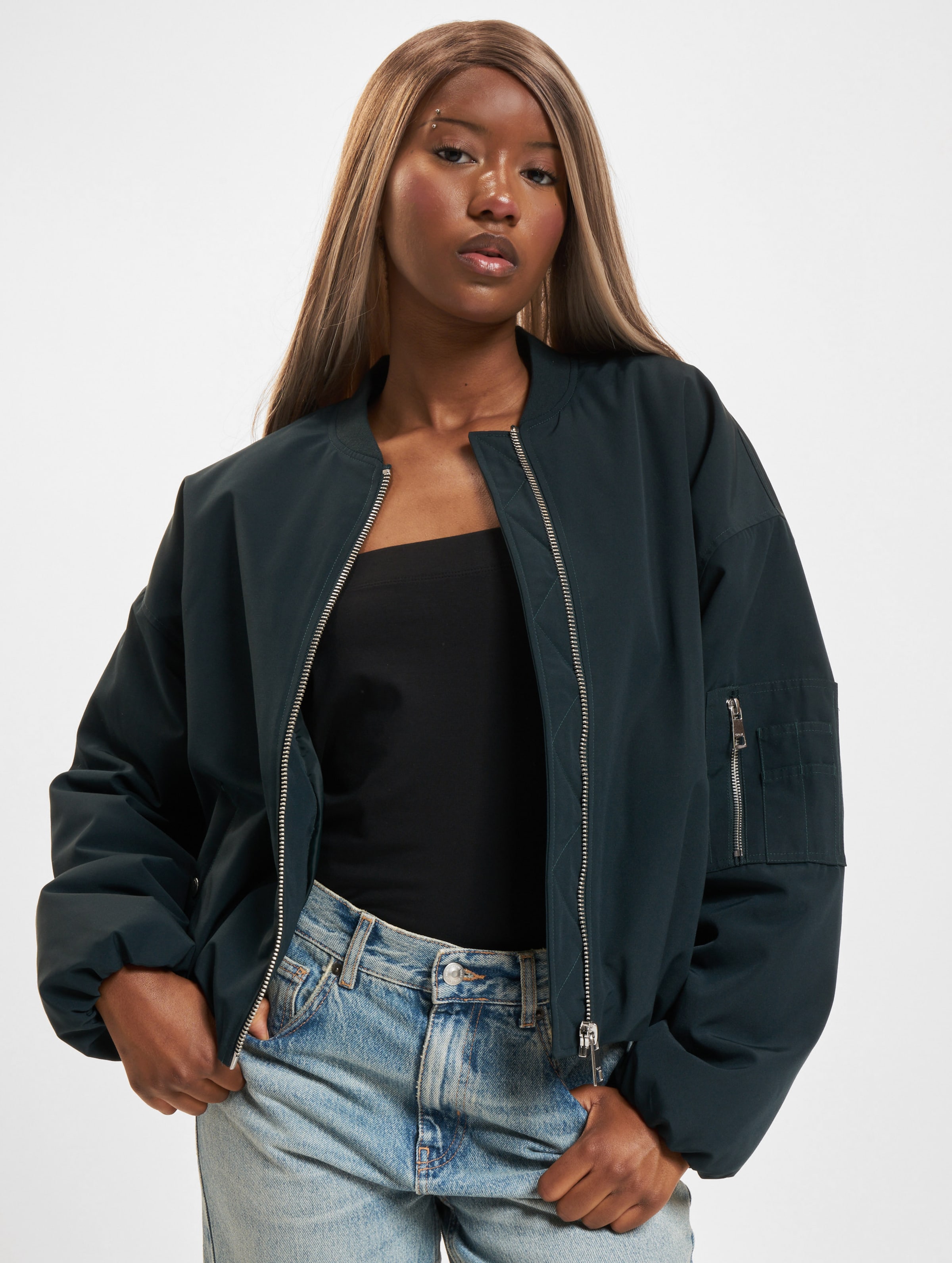 Only Holly Oversized Life Bomberjacke op kleur groen, Maat L