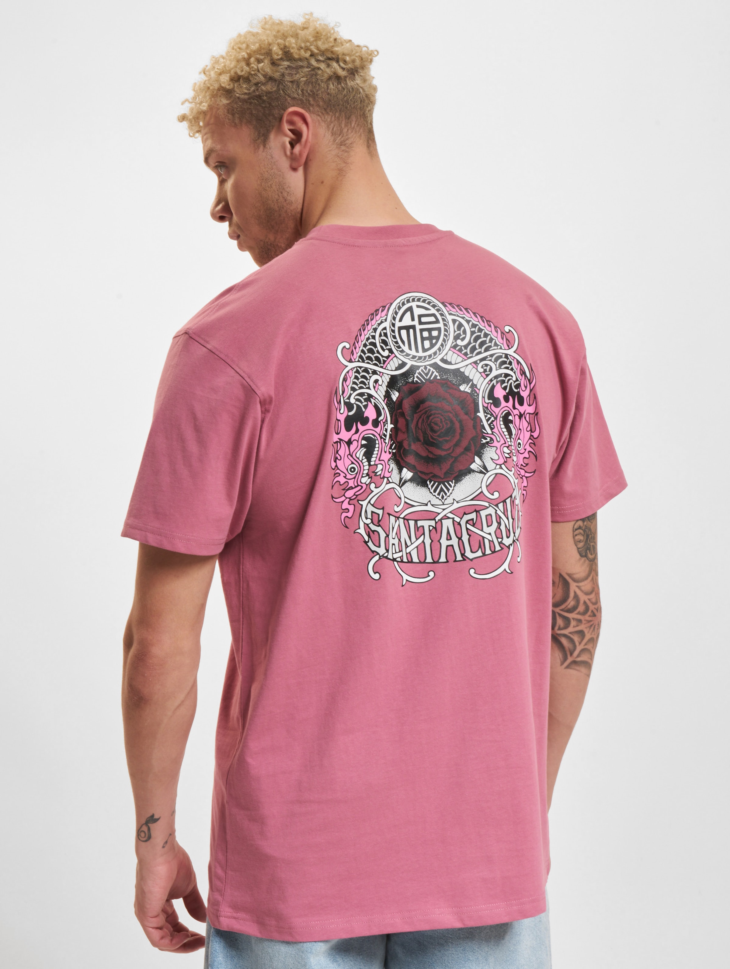Santa Cruz Dressen Rose Crew One T-Shirt Männer,Unisex op kleur roze, Maat XL