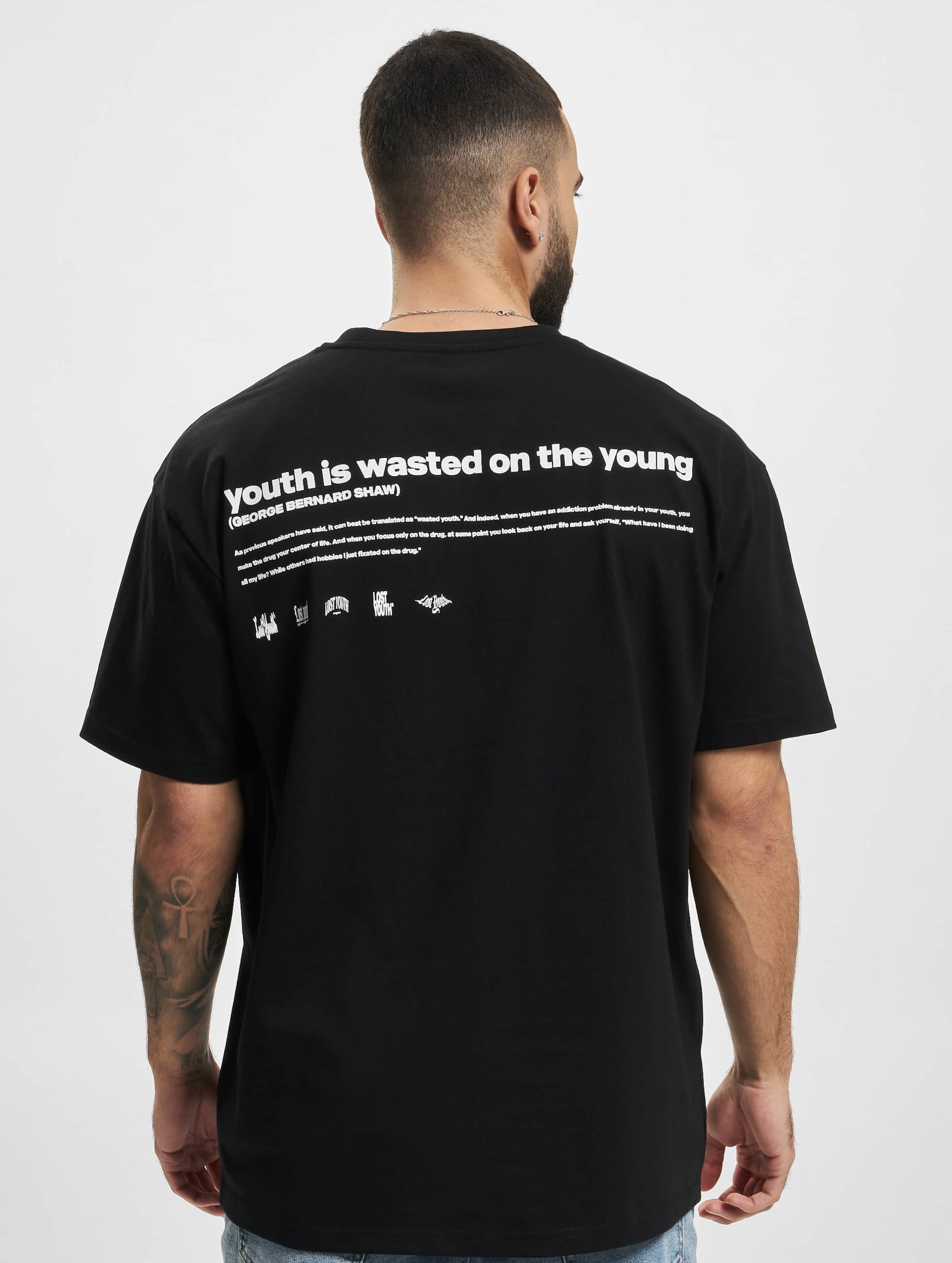 Lost Youth T-Shirt DOVE black XS | DEFSHOP | 62906