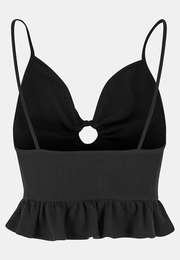 Ladies Waffle Pique Ruffle Top-3