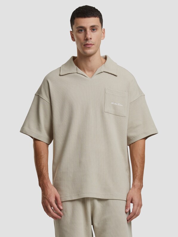 Another Cotton Lab Another Waffle Oversized Polo Shirt-2