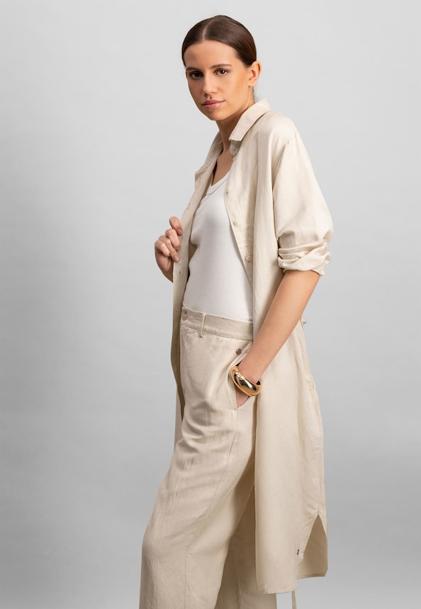 DRESS 3/4 SLEEVE LINEN MIX-0