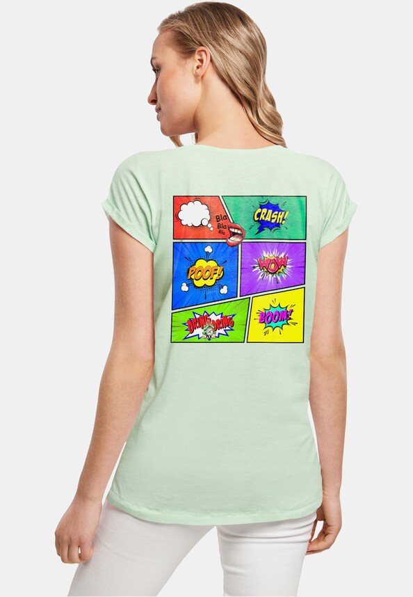 Ladies Book Comic Extended Shoulder Tee-1