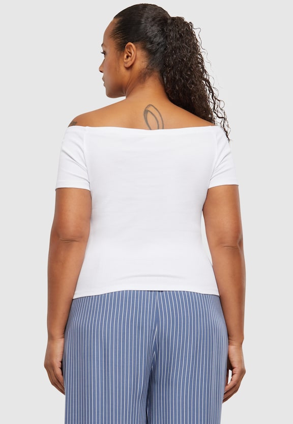 Ladies Organic Off Shoulder Rib Tee-11