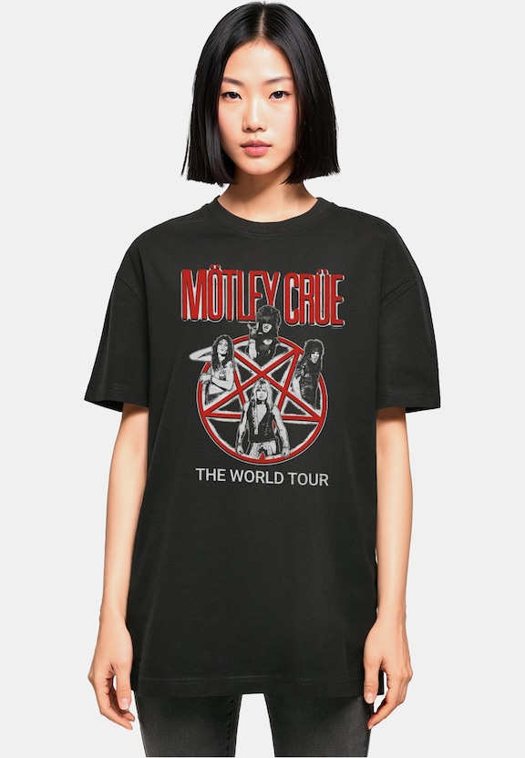 Ladies Motley Crue - Vintage World Tour Oversized Boyfriend -0