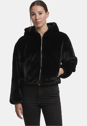 Ladies Full Zip Faux Fur Hoodie