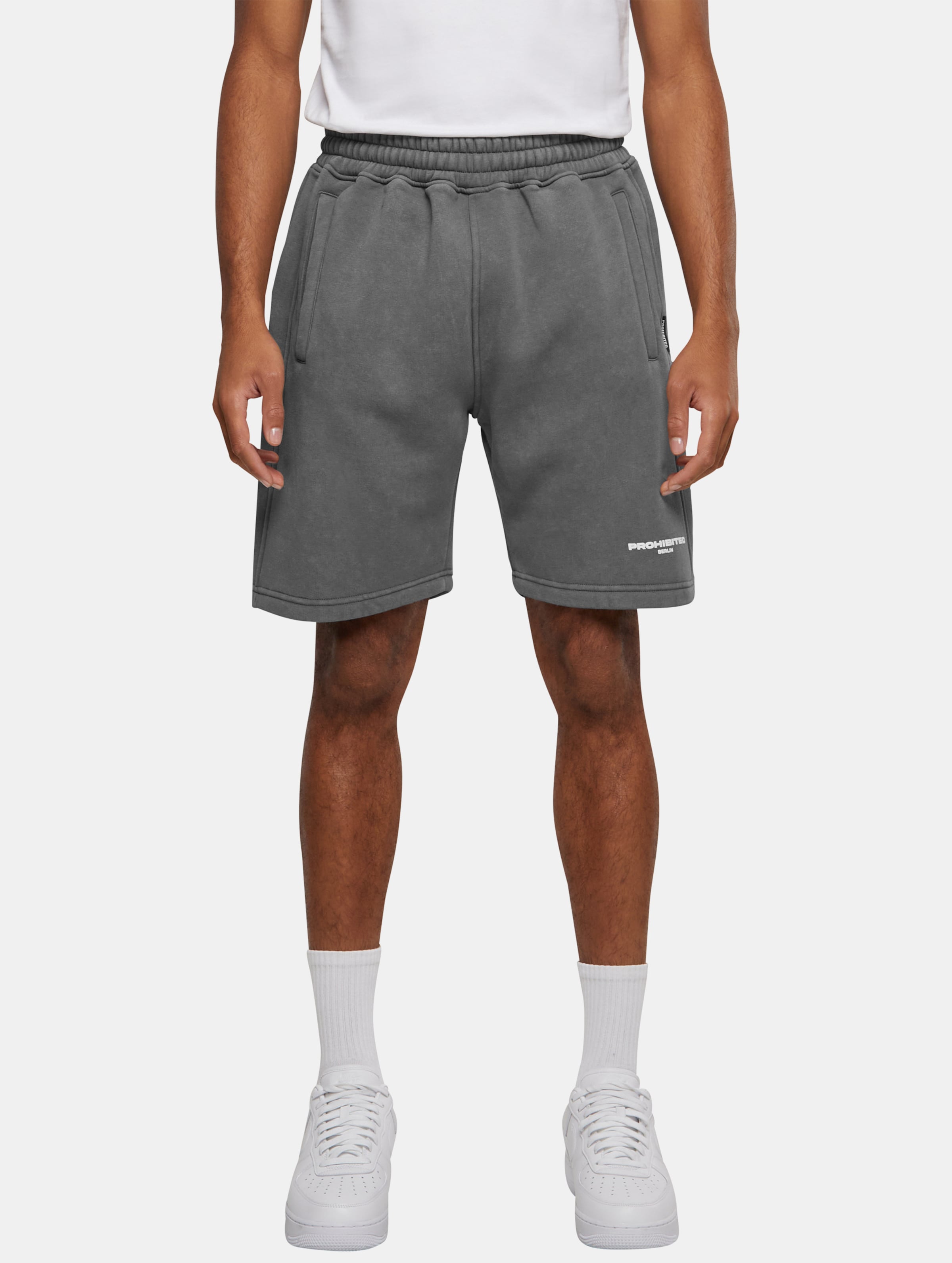 Prohibited Shorts Frauen,Männer,Unisex op kleur grijs, Maat XL