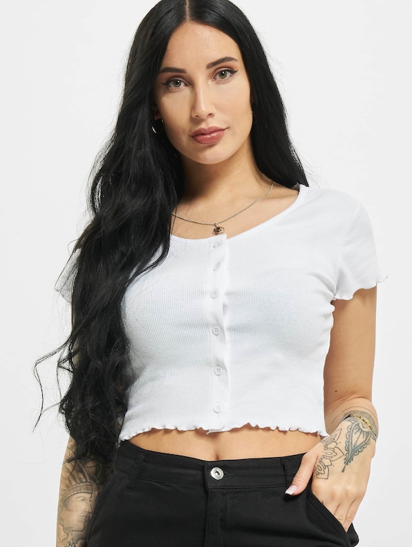 Cropped Button Up Rib-0