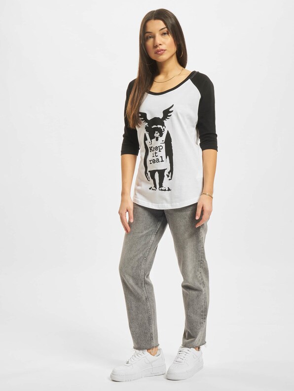 Ladies Brandalised - Banksy´s Graffiti Ape Raglan Tee-3